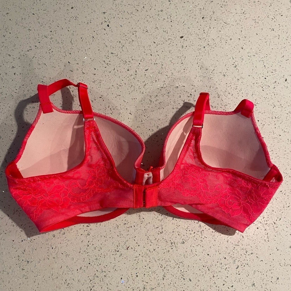 Elegant lined Demi Pink Lace Bra - Picture 2 of 2